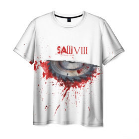 Мужская футболка 3D с принтом SAW VIII в Петрозаводске, 100% полиэфир | прямой крой, круглый вырез горловины, длина до линии бедер | Тематика изображения на принте: jigsaw | джон крамер | триллер