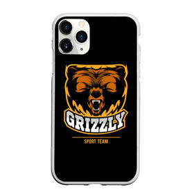 Чехол для iPhone 11 Pro Max матовый с принтом GTIZZLY(sport team) в Петрозаводске, Силикон |  | Тематика изображения на принте: bear | grizzly | гризли | медведь | ярость