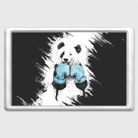 Магнит 45*70 с принтом Панда боксер в Петрозаводске, Пластик | Размер: 78*52 мм; Размер печати: 70*45 | бокс | боксер | панда | панда боксер | спорт