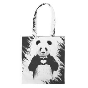 Сумка 3D повседневная с принтом Panda love в Петрозаводске, 100% полиэстер | Плотность: 200 г/м2; Размер: 34×35 см; Высота лямок: 30 см | 14 февраля | love | panda | panda love | день святого валентина | любовь | панда