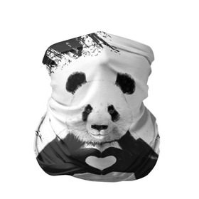 Бандана-труба 3D с принтом Panda love в Петрозаводске, 100% полиэстер, ткань с особыми свойствами — Activecool | плотность 150‒180 г/м2; хорошо тянется, но сохраняет форму | 14 февраля | love | panda | panda love | день святого валентина | любовь | панда