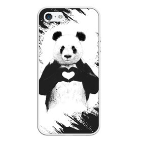 Чехол для iPhone 5/5S матовый с принтом Panda love в Петрозаводске, Силикон | Область печати: задняя сторона чехла, без боковых панелей | Тематика изображения на принте: 14 февраля | love | panda | panda love | день святого валентина | любовь | панда