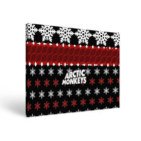 Холст прямоугольный с принтом Праздничный Arctic Monkeys в Петрозаводске, 100% ПВХ |  | алекс тёрнер | арктик | арктические мартышки | гаражный | группа | джейми кук | знак | инди рок | красный | м | манкис | музыка | надпись | ник о мэлли | новогодний | новый год | обезьяна