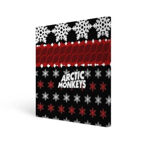 Холст квадратный с принтом Праздничный Arctic Monkeys в Петрозаводске, 100% ПВХ |  | Тематика изображения на принте: алекс тёрнер | арктик | арктические мартышки | гаражный | группа | джейми кук | знак | инди рок | красный | м | манкис | музыка | надпись | ник о мэлли | новогодний | новый год | обезьяна