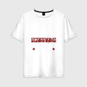 Женская футболка хлопок Oversize с принтом Я прост хочу слушать Scorpions в Петрозаводске, 100% хлопок | свободный крой, круглый ворот, спущенный рукав, длина до линии бедер
 | scorpions | группа | скорпионс | хард | хардрок