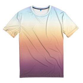 Мужская футболка 3D с принтом Градиент 2 в Петрозаводске, 100% полиэфир | прямой крой, круглый вырез горловины, длина до линии бедер | 