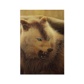 Обложка для паспорта матовая кожа с принтом Волчий оскал. в Петрозаводске, натуральная матовая кожа | размер 19,3 х 13,7 см; прозрачные пластиковые крепления | Тематика изображения на принте: вожак | волк | животные | звери | оскал | хищник