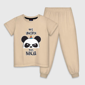 Детская пижама хлопок с принтом Unicorn ninja в Петрозаводске, 100% хлопок |  брюки и футболка прямого кроя, без карманов, на брюках мягкая резинка на поясе и по низу штанин
 | Тематика изображения на принте: panda dab | unicorn ninja