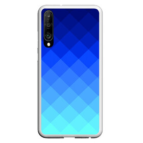 Чехол для Honor P30 с принтом Blue geometria в Петрозаводске, Силикон | Область печати: задняя сторона чехла, без боковых панелей | Тематика изображения на принте: blue | geometria | абстракция | бирюза | бирюзовый | геометрия | куб | синий