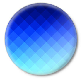 Значок с принтом Blue geometria в Петрозаводске,  металл | круглая форма, металлическая застежка в виде булавки | blue | geometria | абстракция | бирюза | бирюзовый | геометрия | куб | синий