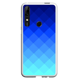 Чехол для Honor P Smart Z с принтом Blue geometria в Петрозаводске, Силикон | Область печати: задняя сторона чехла, без боковых панелей | Тематика изображения на принте: blue | geometria | абстракция | бирюза | бирюзовый | геометрия | куб | синий