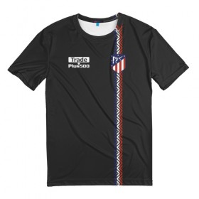 Мужская футболка 3D с принтом Atletico Madrid Original #4 в Петрозаводске, 100% полиэфир | прямой крой, круглый вырез горловины, длина до линии бедер | атлетико мадрид | эмблема