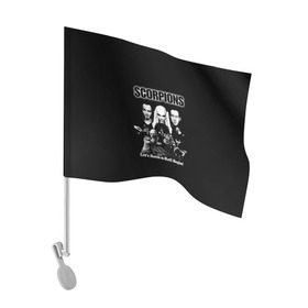 Флаг для автомобиля с принтом Группа Scorpions в Петрозаводске, 100% полиэстер | Размер: 30*21 см | scorpions | группа | скорпионс | хард | хардрок