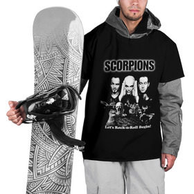 Накидка на куртку 3D с принтом Группа Scorpions в Петрозаводске, 100% полиэстер |  | Тематика изображения на принте: scorpions | группа | скорпионс | хард | хардрок