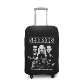 Чехол для чемодана 3D с принтом Группа Scorpions в Петрозаводске, 86% полиэфир, 14% спандекс | двустороннее нанесение принта, прорези для ручек и колес | scorpions | группа | скорпионс | хард | хардрок