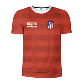 Мужская футболка 3D спортивная с принтом Atletico Madrid Original #10 в Петрозаводске, 100% полиэстер с улучшенными характеристиками | приталенный силуэт, круглая горловина, широкие плечи, сужается к линии бедра | атлетико мадрид | эмблема