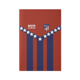 Обложка для паспорта матовая кожа с принтом Atletico Madrid Original #11 в Петрозаводске, натуральная матовая кожа | размер 19,3 х 13,7 см; прозрачные пластиковые крепления | Тематика изображения на принте: атлетико мадрид | полосы | эмблема