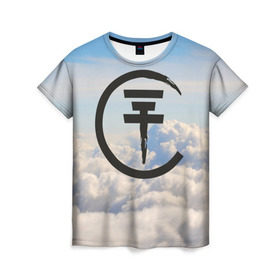 Женская футболка 3D с принтом Clouds Tokio Hotel в Петрозаводске, 100% полиэфир ( синтетическое хлопкоподобное полотно) | прямой крой, круглый вырез горловины, длина до линии бедер | bill kaulitz | tokio hotel | билл каулиц