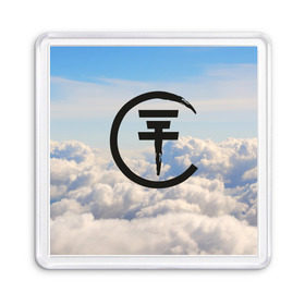 Магнит 55*55 с принтом Clouds Tokio Hotel в Петрозаводске, Пластик | Размер: 65*65 мм; Размер печати: 55*55 мм | bill kaulitz | tokio hotel | билл каулиц