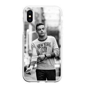 Чехол для iPhone XS Max матовый с принтом Rami Malek в Петрозаводске, Силикон | Область печати: задняя сторона чехла, без боковых панелей | mr robot | rami malek | мистер робот | рами малек