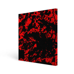 Холст квадратный с принтом Красные краски в Петрозаводске, 100% ПВХ |  | abstraction | абстракция красок | брызги красок | краска | красные краски | потертость красок | разводы красок | черно белый