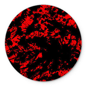 Коврик круглый с принтом Красные краски в Петрозаводске, резина и полиэстер | круглая форма, изображение наносится на всю лицевую часть | abstraction | абстракция красок | брызги красок | краска | красные краски | потертость красок | разводы красок | черно белый