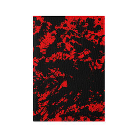 Обложка для паспорта матовая кожа с принтом Красные краски в Петрозаводске, натуральная матовая кожа | размер 19,3 х 13,7 см; прозрачные пластиковые крепления | Тематика изображения на принте: abstraction | абстракция красок | брызги красок | краска | красные краски | потертость красок | разводы красок | черно белый