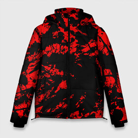 Мужская зимняя куртка 3D с принтом Красные краски в Петрозаводске, верх — 100% полиэстер; подкладка — 100% полиэстер; утеплитель — 100% полиэстер | длина ниже бедра, свободный силуэт Оверсайз. Есть воротник-стойка, отстегивающийся капюшон и ветрозащитная планка. 

Боковые карманы с листочкой на кнопках и внутренний карман на молнии. | abstraction | абстракция красок | брызги красок | краска | красные краски | потертость красок | разводы красок | черно белый