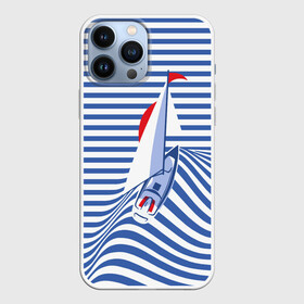 Чехол для iPhone 13 Pro Max с принтом Яхта в Петрозаводске,  |  | flag | joke | prank | sail | sea | stripes | water | waves | yacht vest | вода | волны | море | парус | полосы | прикол | тельняшка | флаг | шутка | яхта