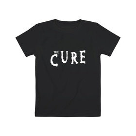 Детская футболка хлопок с принтом The Cure в Петрозаводске, 100% хлопок | круглый вырез горловины, полуприлегающий силуэт, длина до линии бедер | Тематика изображения на принте: cure | британия | группы | музыка | надпись | роберт смит | роджер одоннелл | рок | саймон гэллап