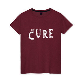 Женская футболка хлопок с принтом The Cure в Петрозаводске, 100% хлопок | прямой крой, круглый вырез горловины, длина до линии бедер, слегка спущенное плечо | cure | британия | группы | музыка | надпись | роберт смит | роджер одоннелл | рок | саймон гэллап