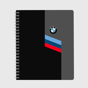 Тетрадь с принтом BMW Brand Tricolor в Петрозаводске, 100% бумага | 48 листов, плотность листов — 60 г/м2, плотность картонной обложки — 250 г/м2. Листы скреплены сбоку удобной пружинной спиралью. Уголки страниц и обложки скругленные. Цвет линий — светло-серый
 | bmw | автомобильные | бмв | машины