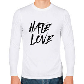 Мужской лонгслив хлопок с принтом FACE Hate Love в Петрозаводске, 100% хлопок |  | face | hate | hatelove | rap | рэп | рэпер | фейс | фэйс