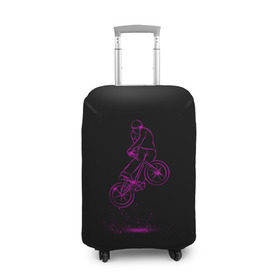 Чехол для чемодана 3D с принтом BMX в Петрозаводске, 86% полиэфир, 14% спандекс | двустороннее нанесение принта, прорези для ручек и колес | athletic sports | athletics | bmx | fitness | sport | weightlifting | атлетика | велоспорт | спорт