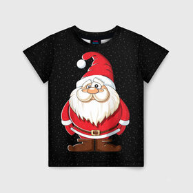 Детская футболка 3D с принтом Санта в Петрозаводске, 100% гипоаллергенный полиэфир | прямой крой, круглый вырез горловины, длина до линии бедер, чуть спущенное плечо, ткань немного тянется | christmas | new year | дед мороз | елка | зима | клаус | метель | мороз | новый год | праздник | рождество | санта | снег | снеговик | снегурочка