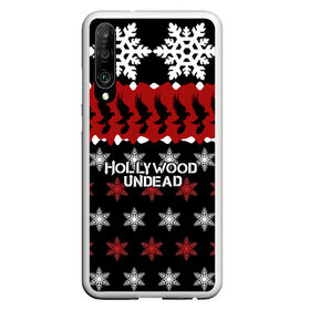 Чехол для Honor P30 с принтом Праздничный Hollywood Undead в Петрозаводске, Силикон | Область печати: задняя сторона чехла, без боковых панелей | charlie scene | danny | funny man | hollywood | j dog | johnny 3 tears | undead | андед | голивуд | голливудская | группа | знак | кранккор | красный | метал | надпись | нежить | новогодний | новый год | ню | праздник | реп | рождество