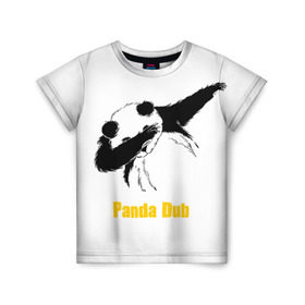 Детская футболка 3D с принтом Panda dub в Петрозаводске, 100% гипоаллергенный полиэфир | прямой крой, круглый вырез горловины, длина до линии бедер, чуть спущенное плечо, ткань немного тянется | Тематика изображения на принте: dab | dance | dub | movement | panda | движение | панда | танец