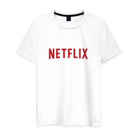 Мужская футболка хлопок с принтом Netflix в Петрозаводске, 100% хлопок | прямой крой, круглый вырез горловины, длина до линии бедер, слегка спущенное плечо. | logo | netflix | netflix logo | нетфликс | нэтфликс | сериалы | телевидение | фанат сериалов
