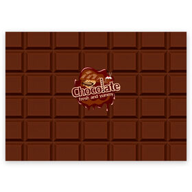 Поздравительная открытка с принтом Chocolate в Петрозаводске, 100% бумага | плотность бумаги 280 г/м2, матовая, на обратной стороне линовка и место для марки
 | chocolate | fresh | еда | плитка | сладости | шоколад