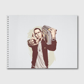 Альбом для рисования с принтом Eminem Art в Петрозаводске, 100% бумага
 | матовая бумага, плотность 200 мг. | art | eminem | hip hop | rap | rap god | арт | брюс | бумбокс | маршалл | мэтерс | рэп | хим хоп | эминем