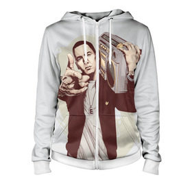Женская толстовка 3D на молнии с принтом Eminem Art в Петрозаводске, 100% полиэстер | длина до линии бедра, манжеты и пояс оформлены мягкой тканевой резинкой, двухслойный капюшон со шнурком для регулировки, спереди молния, по бокам два кармана | art | eminem | hip hop | rap | rap god | арт | брюс | бумбокс | маршалл | мэтерс | рэп | хим хоп | эминем