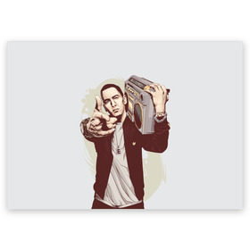 Поздравительная открытка с принтом Eminem Art в Петрозаводске, 100% бумага | плотность бумаги 280 г/м2, матовая, на обратной стороне линовка и место для марки
 | art | eminem | hip hop | rap | rap god | арт | брюс | бумбокс | маршалл | мэтерс | рэп | хим хоп | эминем