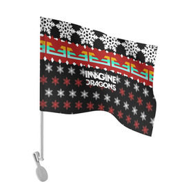 Флаг для автомобиля с принтом Праздничный Imagine Dragons в Петрозаводске, 100% полиэстер | Размер: 30*21 см | альтернативный | американская | группа | драгонс | имеджин | инди | индирок | новогодний | поп | рождество | рок | свитер | электроник