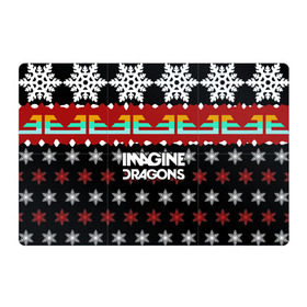 Магнитный плакат 3Х2 с принтом Праздничный Imagine Dragons в Петрозаводске, Полимерный материал с магнитным слоем | 6 деталей размером 9*9 см | альтернативный | американская | группа | драгонс | имеджин | инди | индирок | новогодний | поп | рождество | рок | свитер | электроник