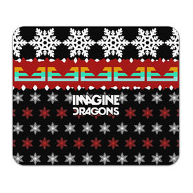 Коврик прямоугольный с принтом Праздничный Imagine Dragons в Петрозаводске, натуральный каучук | размер 230 х 185 мм; запечатка лицевой стороны | альтернативный | американская | группа | драгонс | имеджин | инди | индирок | новогодний | поп | рождество | рок | свитер | электроник
