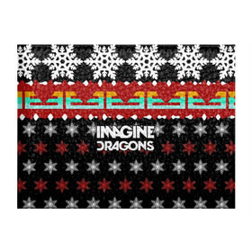 Обложка для студенческого билета с принтом Праздничный Imagine Dragons в Петрозаводске, натуральная кожа | Размер: 11*8 см; Печать на всей внешней стороне | альтернативный | американская | группа | драгонс | имеджин | инди | индирок | новогодний | поп | рождество | рок | свитер | электроник