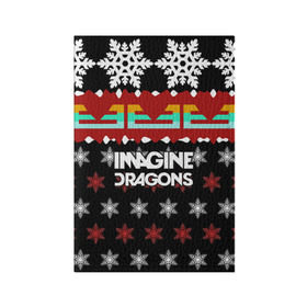 Обложка для паспорта матовая кожа с принтом Праздничный Imagine Dragons в Петрозаводске, натуральная матовая кожа | размер 19,3 х 13,7 см; прозрачные пластиковые крепления | альтернативный | американская | группа | драгонс | имеджин | инди | индирок | новогодний | поп | рождество | рок | свитер | электроник
