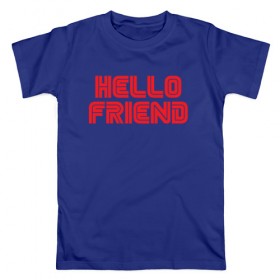 Мужская футболка хлопок с принтом Hello Friend в Петрозаводске, 100% хлопок | прямой крой, круглый вырез горловины, длина до линии бедер, слегка спущенное плечо. | mr robot | rami malek | мистер робот | рами малек