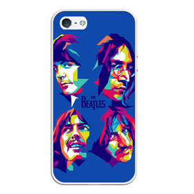 Чехол для iPhone 5/5S матовый с принтом The beatles в Петрозаводске, Силикон | Область печати: задняя сторона чехла, без боковых панелей | the beatles | искусство | поп арт