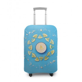 Чехол для чемодана 3D с принтом Лимончик в Петрозаводске, 86% полиэфир, 14% спандекс | двустороннее нанесение принта, прорези для ручек и колес | Тематика изображения на принте: energy diet | nl | нл